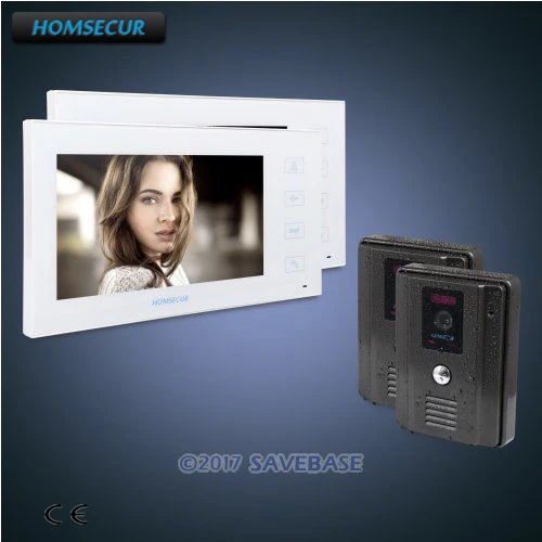 

HOMSECUR 7" Wired Video Door Entry Security Intercom with Black Camera 2C2M