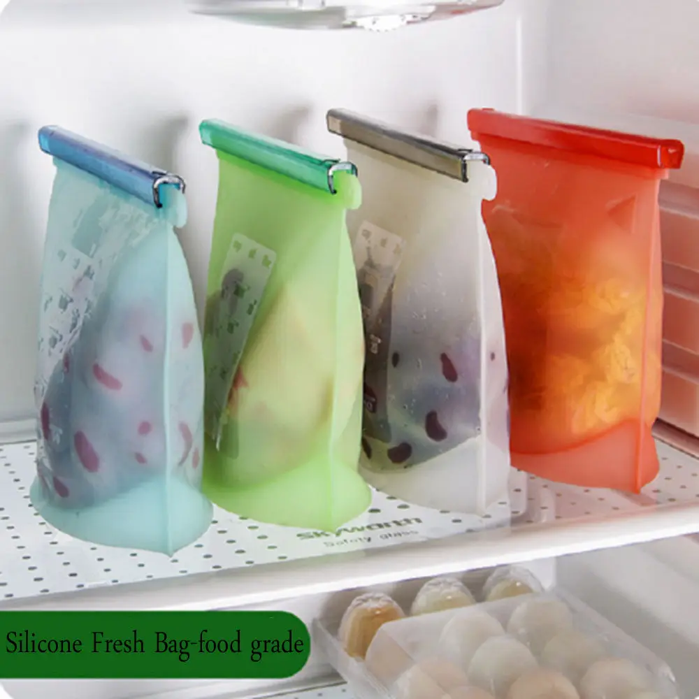 0 : Buy Reusable Silicone Vacuum Food Sealer Bags Wraps Fridge Food Storage ...