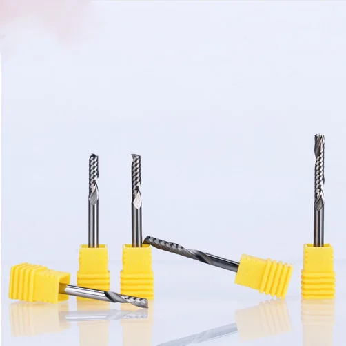 

1PC CNC End Mill Shank 4mm One Flute Spiral Cutter Tugster Steel Router Bit For MDF Carbide Milling Cutter For Wood