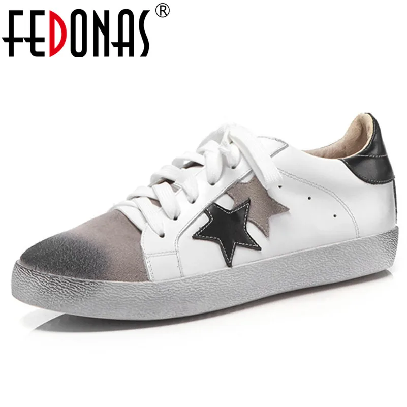 Sport blanc Rond Chaussures Plates Noir Fedonas Bout Talons Marque Respirant Dames Femme Appartements Casual Up Lace Blanc Femmes formes Noir x44B7qHwg