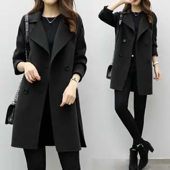 

Short Wool Coat 2019 Winter Clothing Women Coat Korean Wool Coat Fashion Double Breasted Cardigan Jacket Elegant Blend HD88