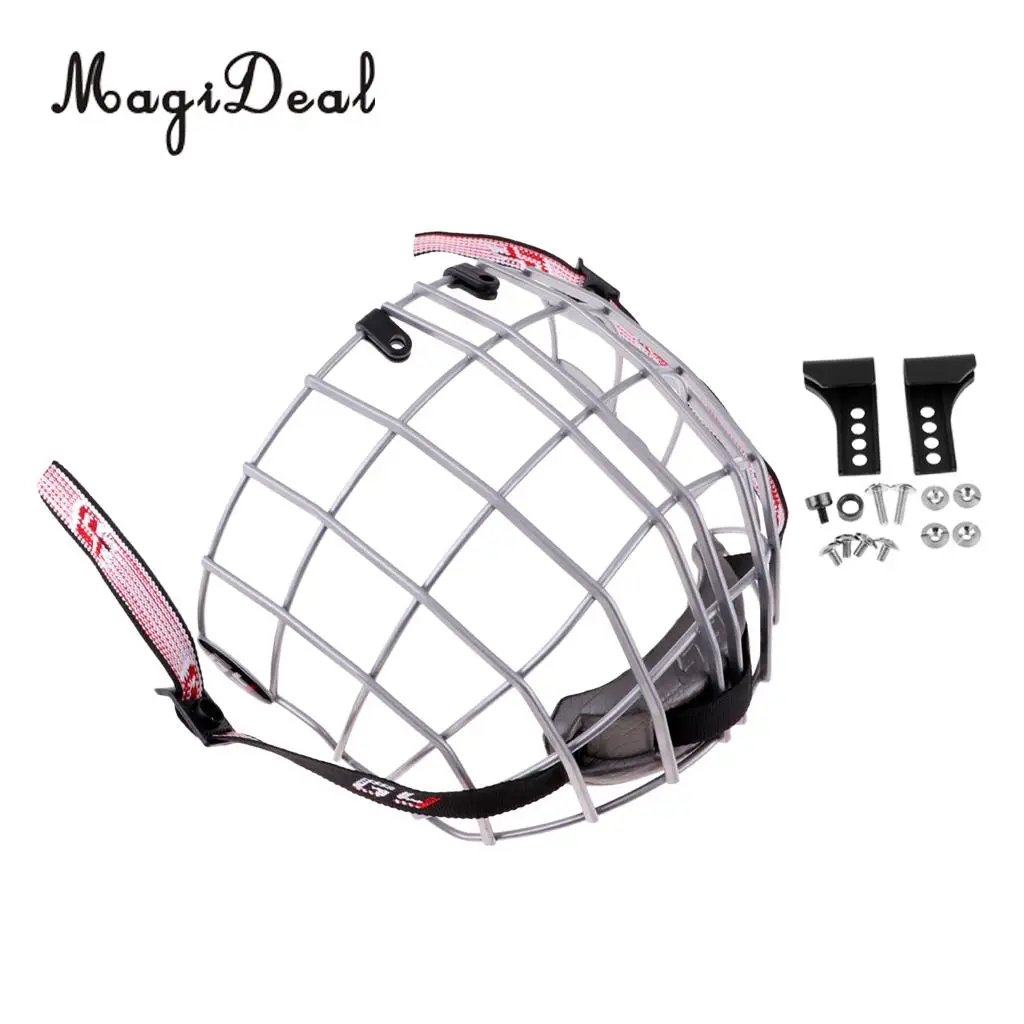 A3 Steel Flat-Cut Ice Hockey Helmet Cage Mask Face Shield with Accessories