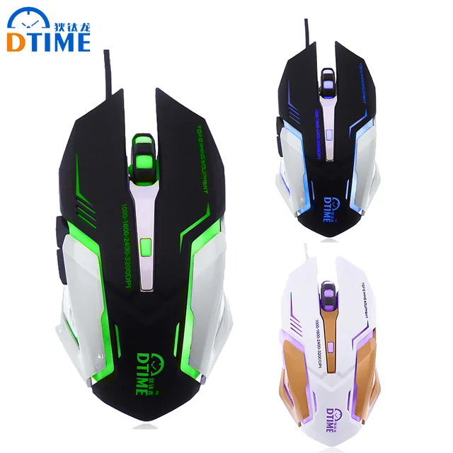Best Offers DTIME USB Wired Gaming Mouse Optical LED light 3200DPI Game Gaming Mice For Dota 2 for computer  PC Laptop Notebook mause gamer