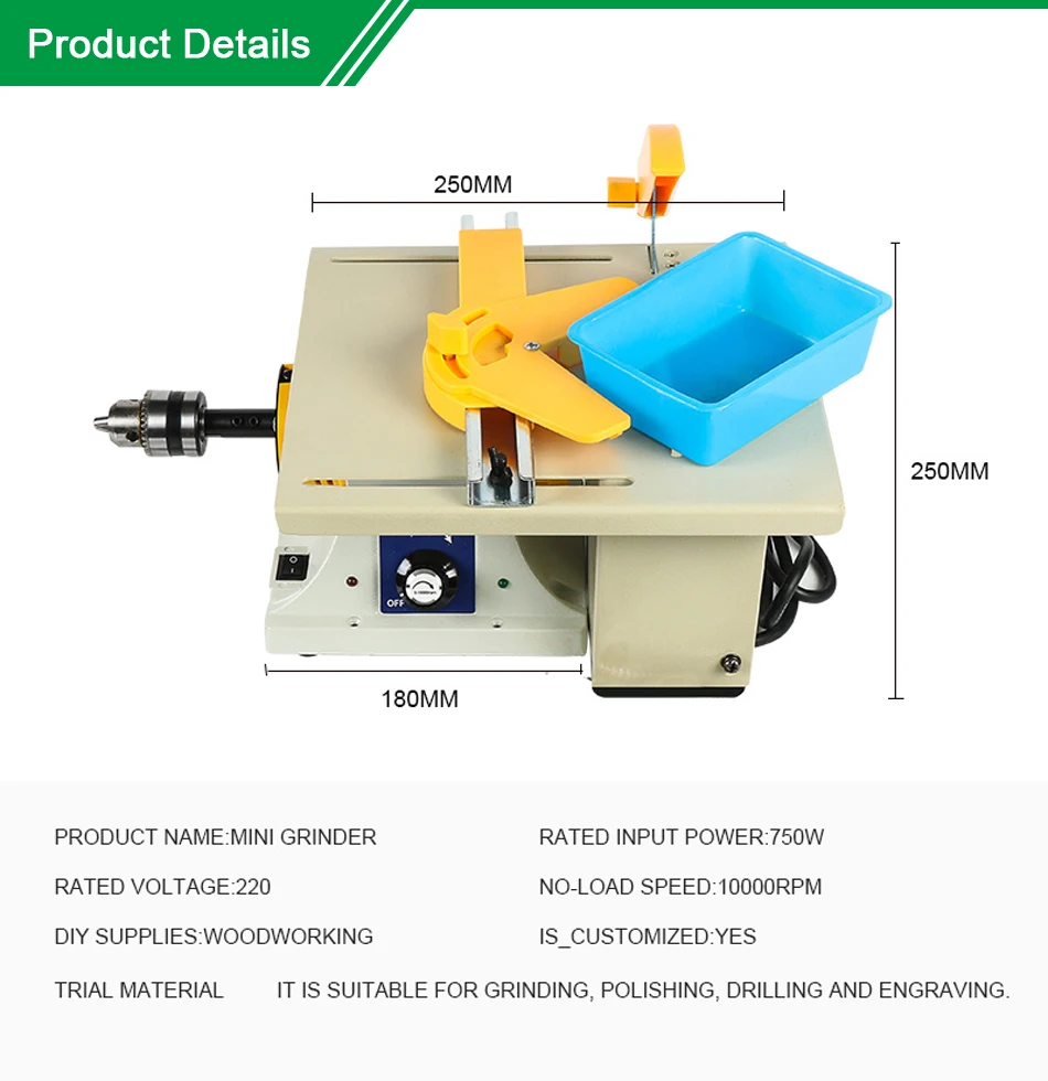 Dutoofree 750 Вт универсальная настольная шлифовальная машина для шлифовки, полировки, резки, шлифовальная машина для дерева, металла, электрические инструменты