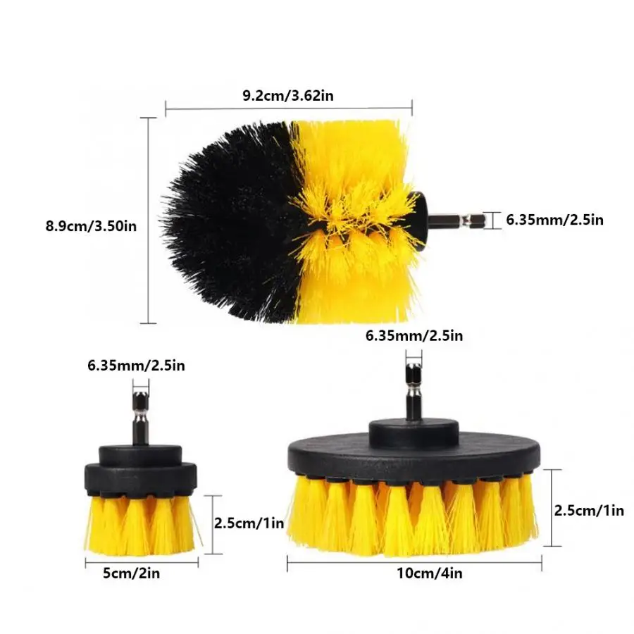 3 шт. щетка для очистки сверла мощный скребок скраб для чистки бит плиточные затирки очиститель диаметр " 3,5" " для чистки ванной комнаты беспроводная дрель
