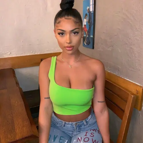

Women's Lady Sleeveless Vest Collected Tees Slim One Shoulder Slant Back Party Bodycon Solid Vest Sexy Tank