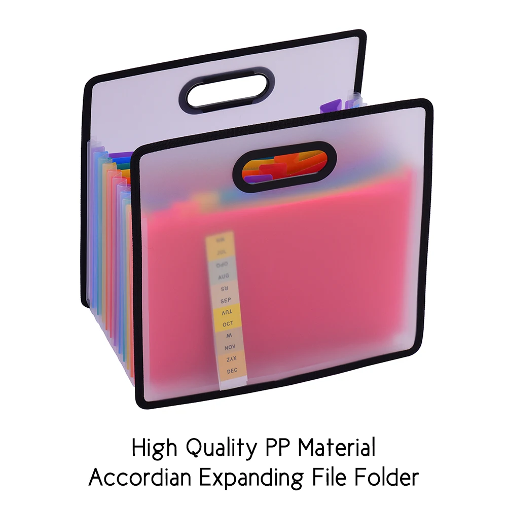 

Rainbow File Folder A4 Paper Portable Accordian with File Guide Expanding and Label Cards for Office School Filing Cabinet