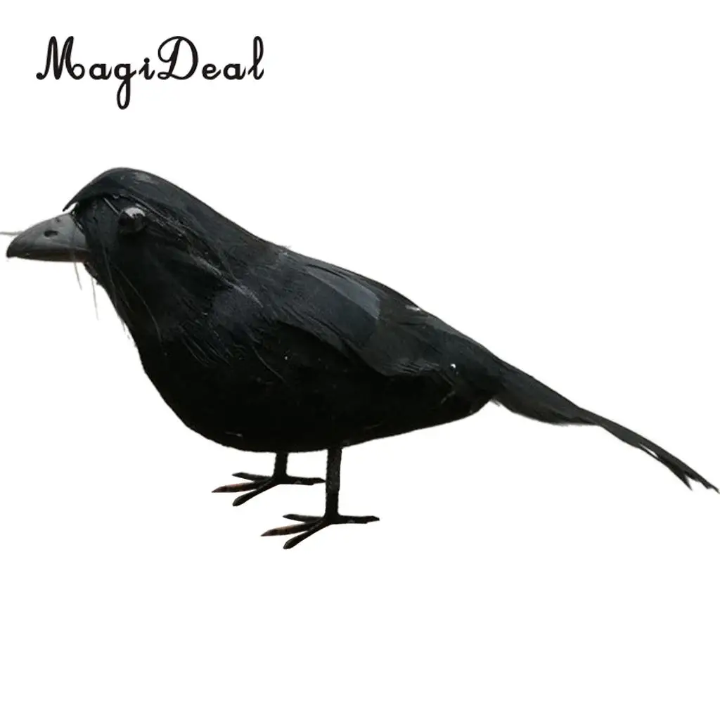 Vivid Fake Artificial Birds Raven Magpie for Coffee Shop Pub Bar Home Decoration	