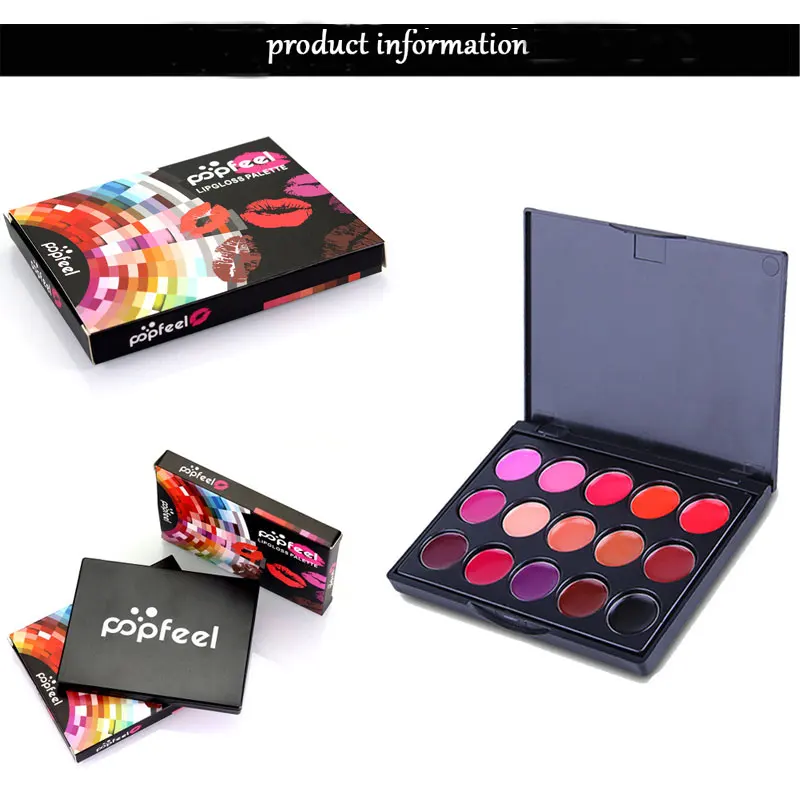 Popfeel beauty 15 цветов матовый блеск для губ Губная помада, косметика, макияж Палитра Набор