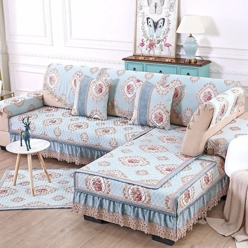 

1 Piece Europe Sofa Cover Towel for Living Room Thick Jacquard Non-slip Funda Cubre Couch Dustproof Cover Corner Mat Home Use
