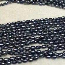 10 шт. естественный пресноводный черный жемчуг зерна форма свободные шарики 14,5 дюйм(ов) 6-7 мм