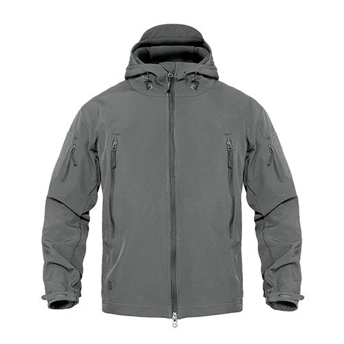 MAGCOMSEN Softshell тактические военные куртки мужские водонепроницаемые флисовые пальто армейская одежда камуфляжная Боевая куртка пальто PLY-62 - Цвет: Gray