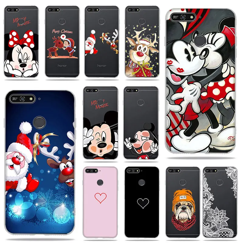 

Cartoon Santa Claus Deer Case For Huawei Y6 Y6Prime 2018 Merry Christmas Silicone Soft TPU Case For Huawei Y5 2018 Honor 7A Pro