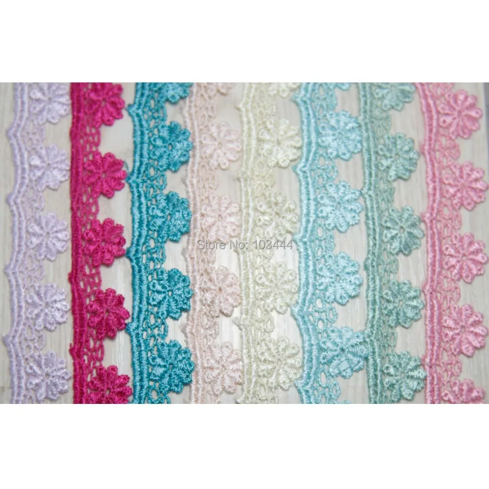 

22mm width 100% cotton Water Soluble embroiderry Lace trim NON-elastic DIY sewing/garment accessories