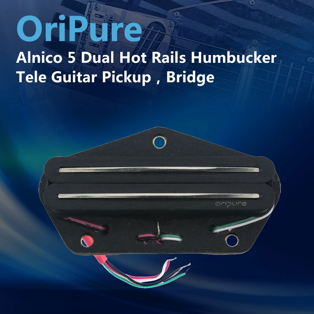 

OriPure Alnico 5 Dual Rails Humbucker Pickup Hot Rail Electric Guitar Pickup Tele Bridge Guitar Parts Accessories