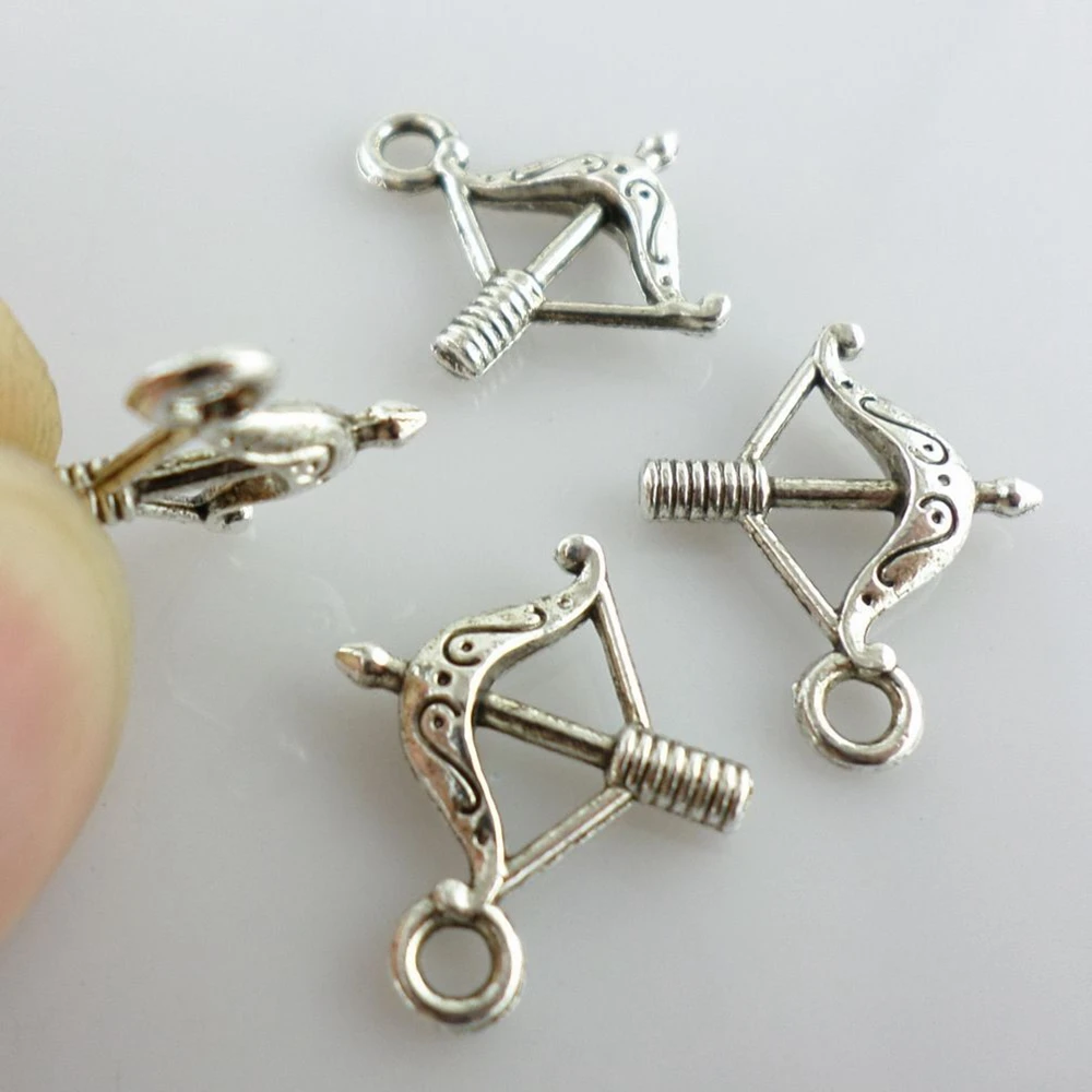 

80pcs Tibetan Silver Small Crossbow Charms Pendants 8x16mm Jewelry Findings