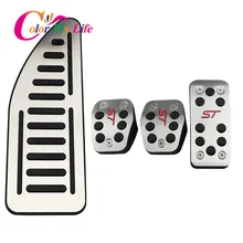 Color My Life conjunto de pedales de combustible de coche pedales de freno reposar cubiertas de Pedal para Ford Focus 2 3 4 MK2 MK3 MK4 RS ST Kuga Escape