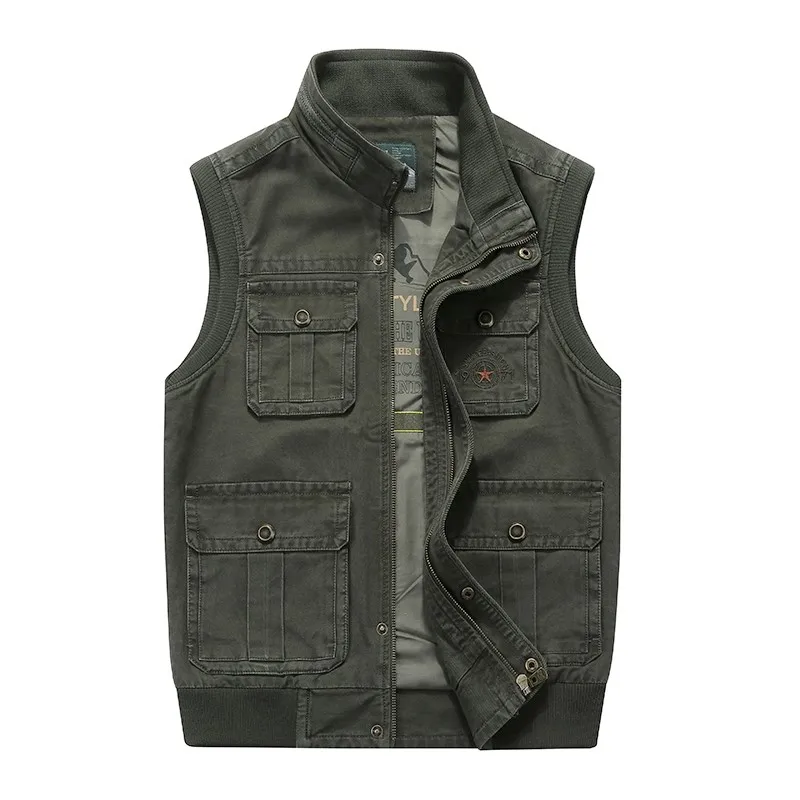 

AFS JEEP Men Military Waistcoat Army Tactical Many Pockets Vest Sleeveless Jacket Plus Size 6XL 7XL 8XL big Male Travel Coat