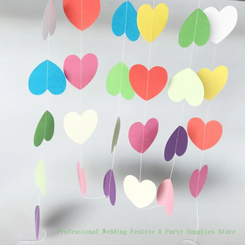 

Sparkling Paper Garland Bunting For Wedding And Party , Pink White Color Paper Photo Props Garland Circle