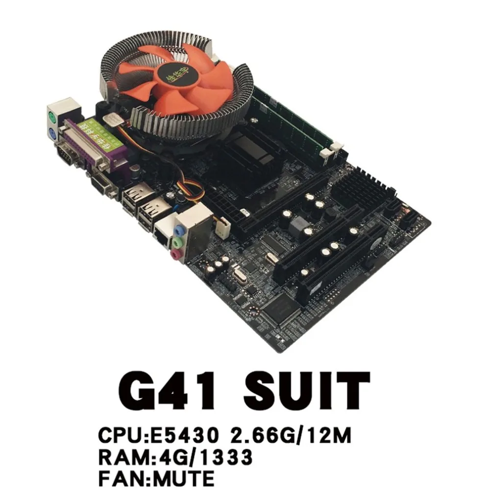 

(Ship From RU) Motherboard CPU Set Quad Core 2.66G CPU i5 Core + 4G Memory Fan ATX Desktop Computer Mainboard Assemble Set