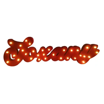 

LED Lamp Sign Marquee Light Up Night LED Grow Light Wall Decoration For Bedroom Wedding Ornaments Lights Wooden Letters