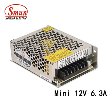 

75W 12V 6A mini size single output switching power supply with CE ROHS 2 year warranty