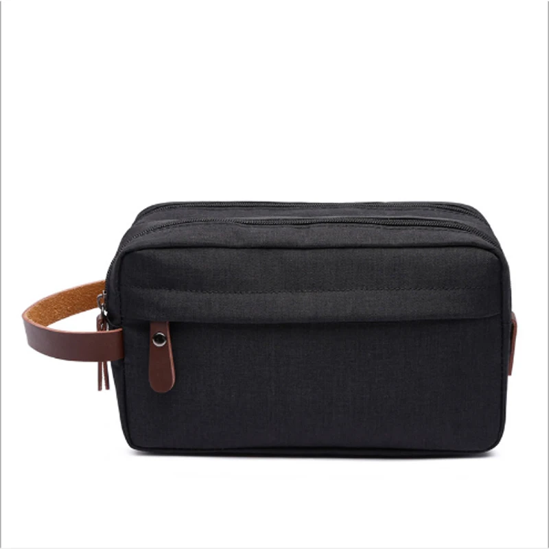 Новая холщовая косметичка, полученная сумка, моющаяся сумка для полоскания, портативная Водонепроницаемая Снежинка, водонепроницаемая ai01 - Цвет: Black