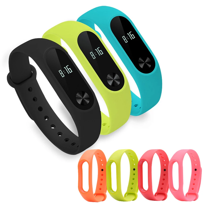 Ремешок для xiaomi mi band 2 цветной сменный силиконовый браслет наручных часов
