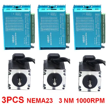 

3PCS 3Nm NEMA23 57mm DC24-60V Closed loop Hybird Encoder Stepper Motor &Drive Kit Easy Servo for CNC Mill Engraving machine