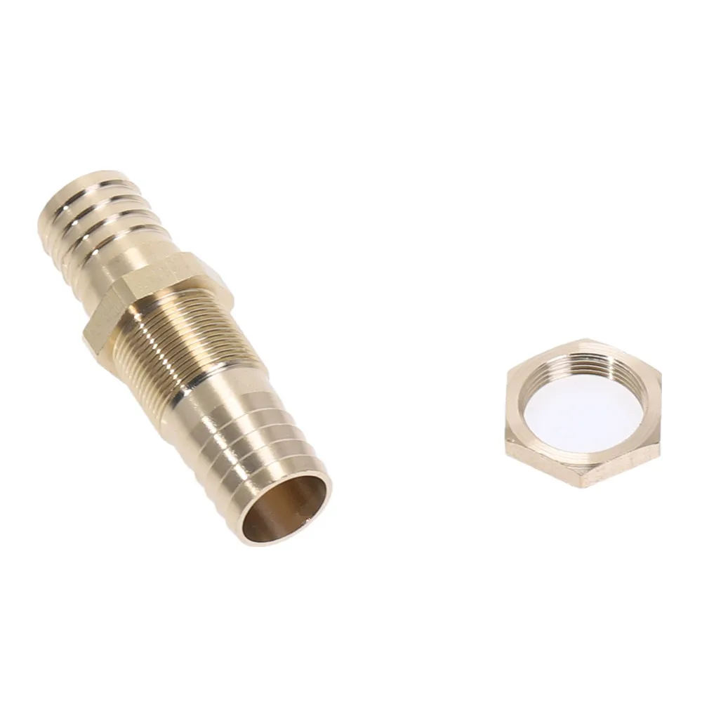 Copper Pipe 6 8 10 12 14 16mm ID Hose Barb Bulkhead Brass Barbed Tube Pipe Fitting Coupler Connector Adapter For Fuel Gas Water