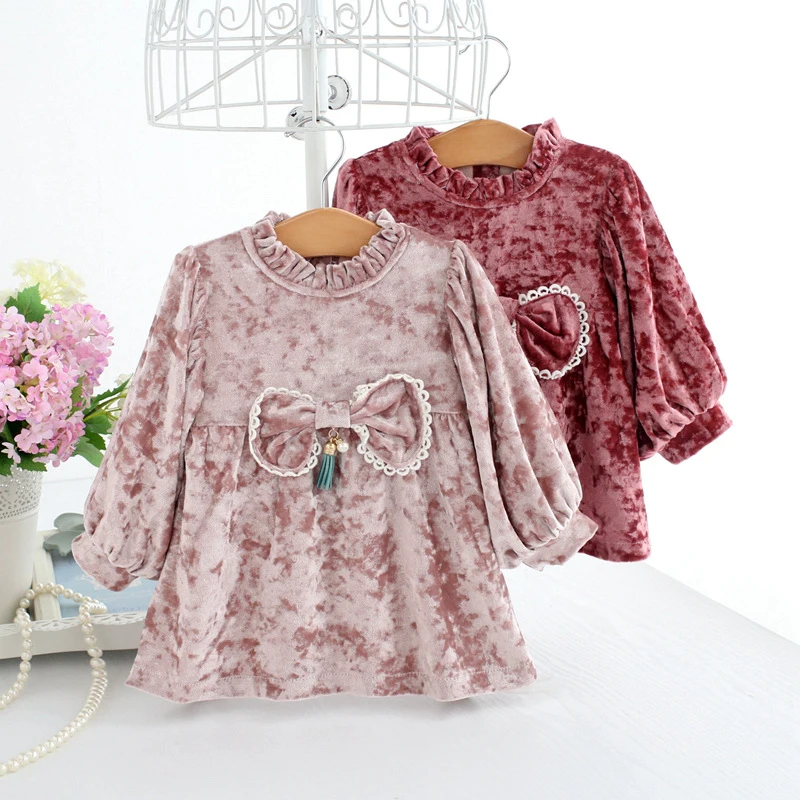 velvet frock design for baby girl