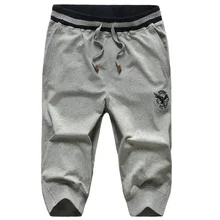 Новые летние трикотажные шорты мужские повседневные спортивные шорты с эластичной резинкой на талии короткие хип-хоп шорты для бега с вышивкой мужская одежда