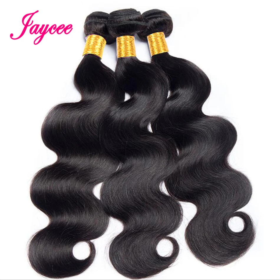 

Jaycee Bodywave Bundles Tissage Bresiliens Brazilian Body Wave 4 Bundles 8"- 30" 100% Remy Human Hair Bundles Natural Color