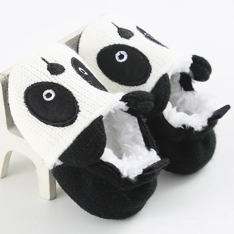 Laleben 2018 Winter Lovely Infant Slippers Baby Boy Girl Cartoon Panda Shoes Cute Anti-slip Wool Toddler First Walkers