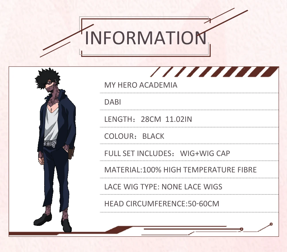 Anihut Dabi My Hero Academia Cosplay Wig Synthetic Black Hair Anime Boku No Heat Resistant -Zentai shop online HTB1jLlpKv5TBuNjSspmq6yDRVXaf.jpg