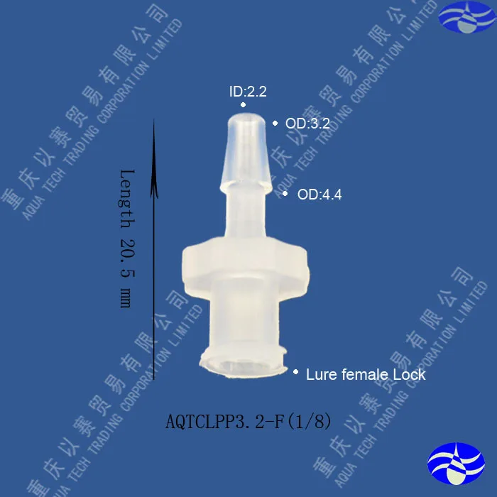 3.2mm(1/8") medical female luer connector,quick connector, luer lock