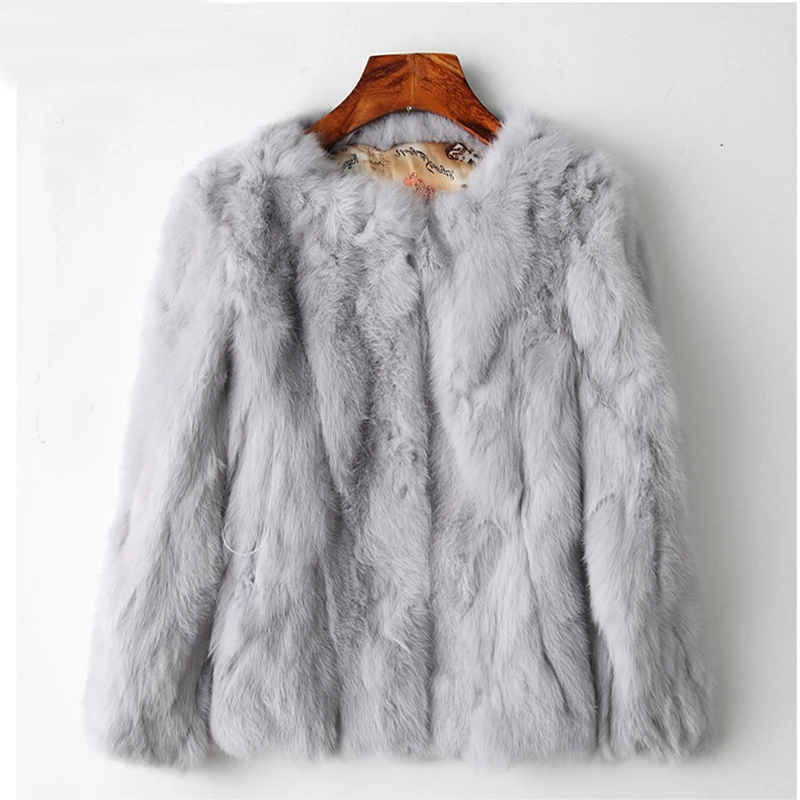 JKP Women Real Rabbit Fur Coat Natural Rex Rabbit Fur Coat O-Neck Fashion Slim Thin Rabbit Fur Coat Full Pelt Genuine Fur winter women natural rex rabbit fur coat stand collat 2022 new trendy woman high street full pelt genuine rex rabbit fur jacket