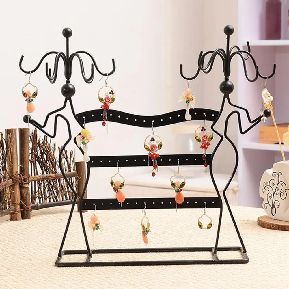 

Hollow Lady Rotating Hook Hanger Earring Rings Jewelry Display Rack Organizer