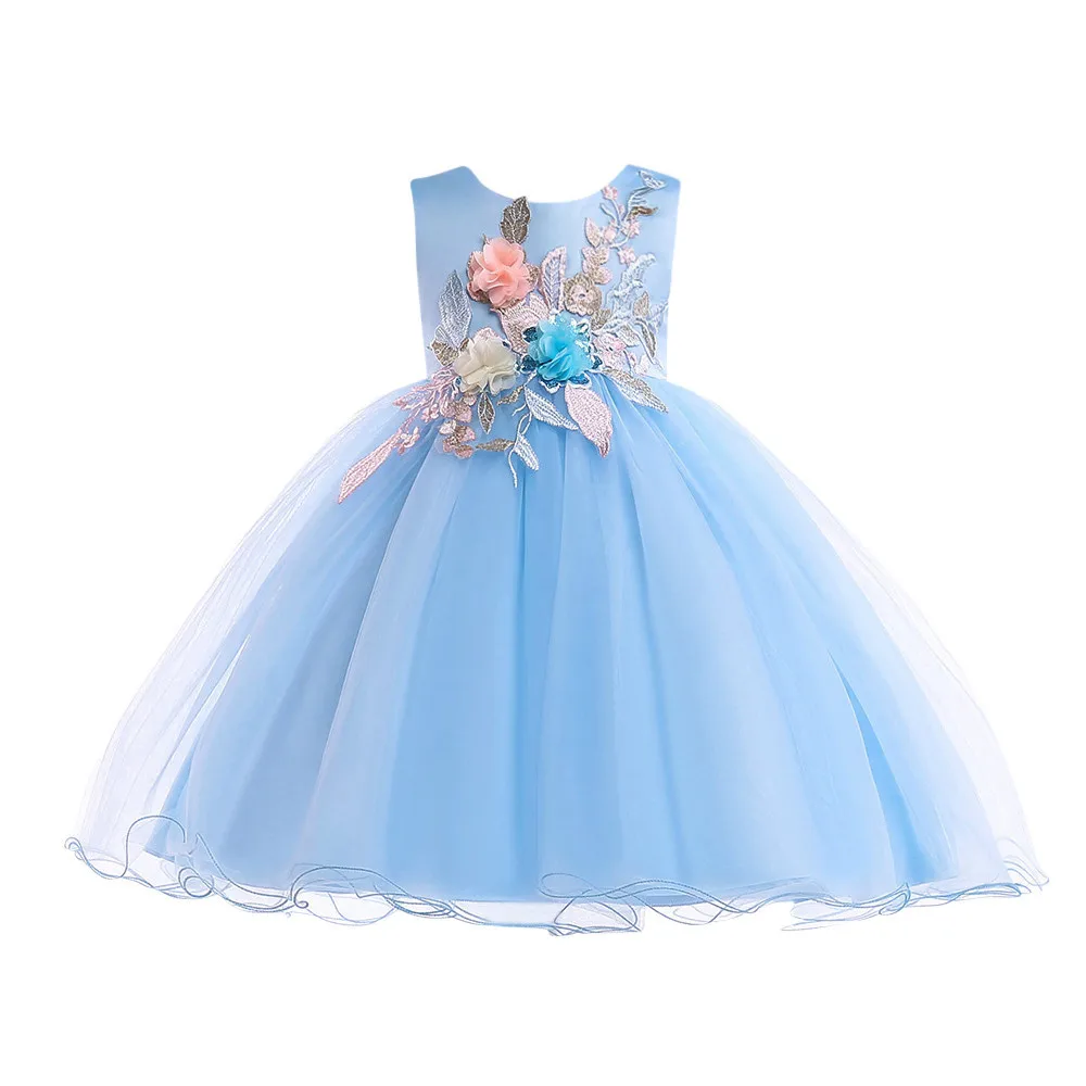 Flower Baby Girls Princess Tutu Dress Print Sleeveless Formal Clothing Dresses