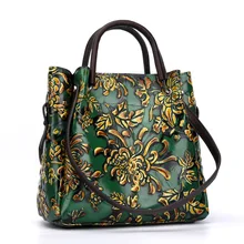 Женская сумка через плечо с тиснением, сумка через плечо, сумка-тоут, сумочка в национальном стиле, сумки с верхней ручкой, женская сумка из натуральной кожи