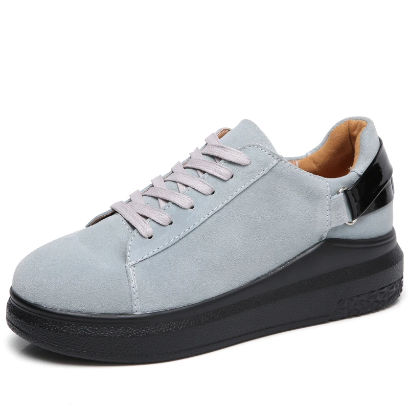 STQ/; весенние женские туфли-оксфорды; туфли на плоской подошве; женские повседневные водонепроницаемые мокасины из замши на шнуровке; мокасины на плоской подошве с круглым носком; 5688 - Цвет: 5688 Grey
