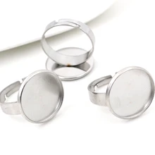 14 мм-16 мм-18 мм 10 шт./лот не выцветает из нержавеющей стали Регулируемые кольца настройки пустой/основание, подходит 14 мм 16 мм 18 мм стеклянные кабошоны