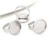 10/12/14/16/18/20/25mm 10pcs/Lot No Fade Stainless Steel Adjustable Ring Settings Blank/Base,Fit 10-25mm Glass Cabochons ► Photo 2/5