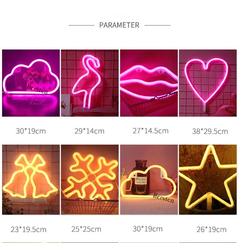 Rainbow Led Neon Light Sign Holiday Xmas Party Wedding Decorations Kids Room Home Decor Flamingo Moon Unicorn (3)