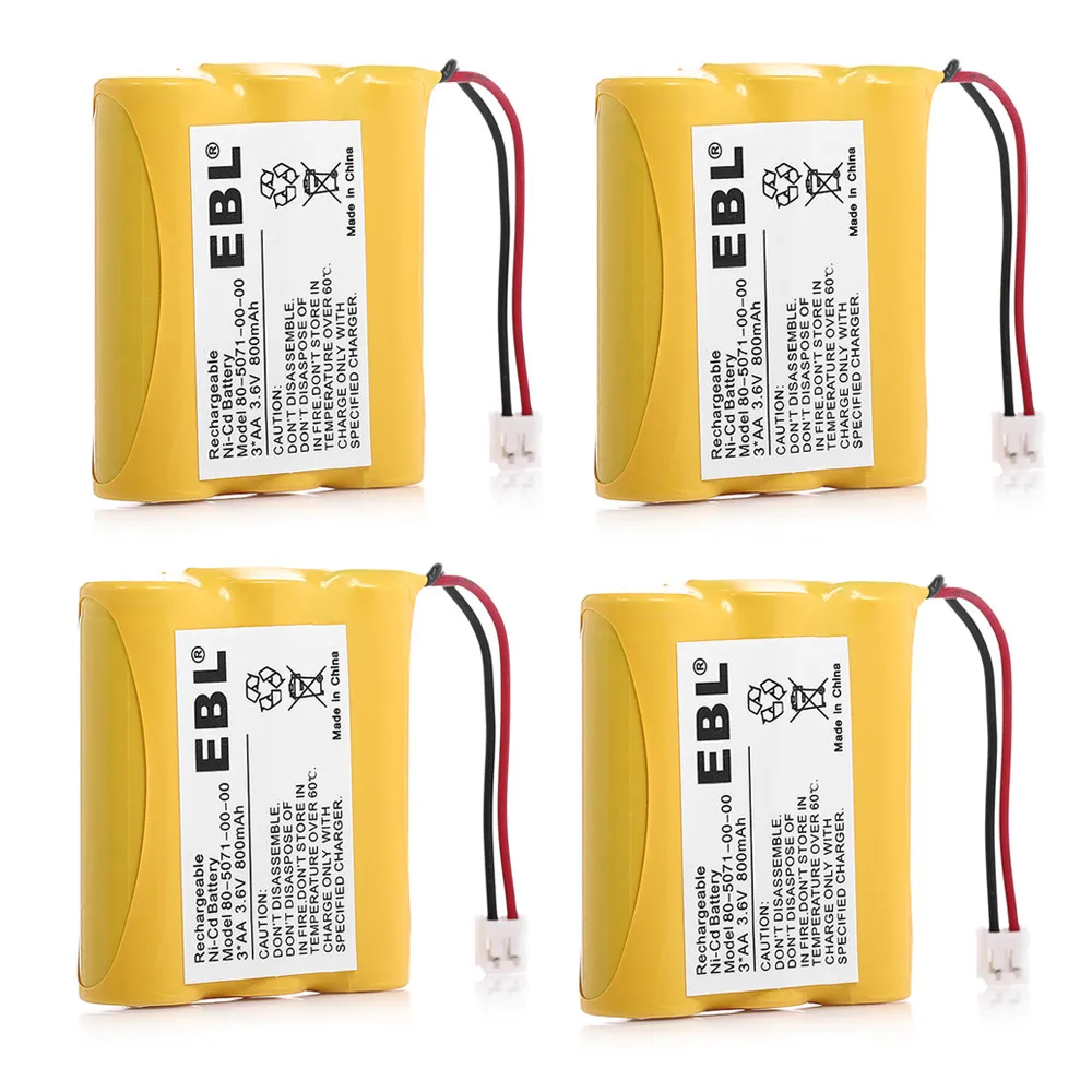 4 Pack EBL 3.6v 800mAh Ni CD Battery For Vtech Cordless Phone 80 5071
