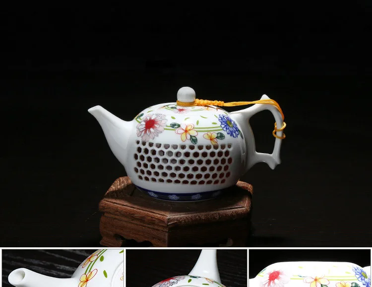11 шт полые вафельная чайный набор кунг-фу синий и белый фарфоровая посуда для напитков Керамика стеклянная чайная чашка чайник Gaiwan фильтр