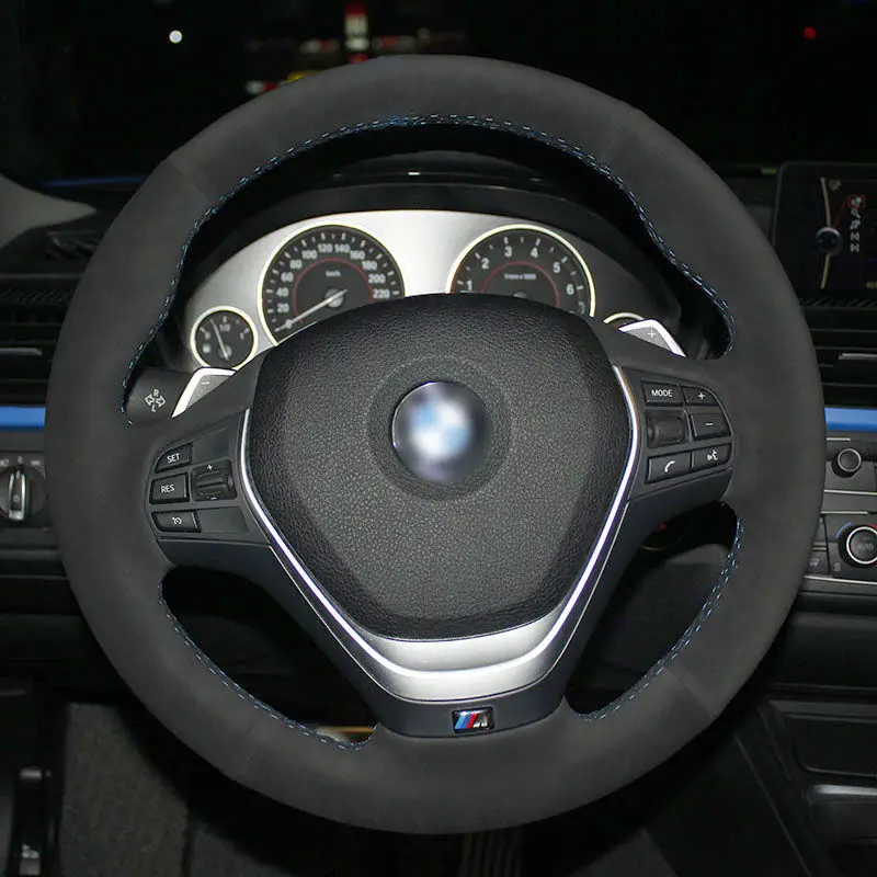BANNIS ручной работы черная замша рулевого колеса автомобиля крышки для BMW F30 320i 328i 320d F20