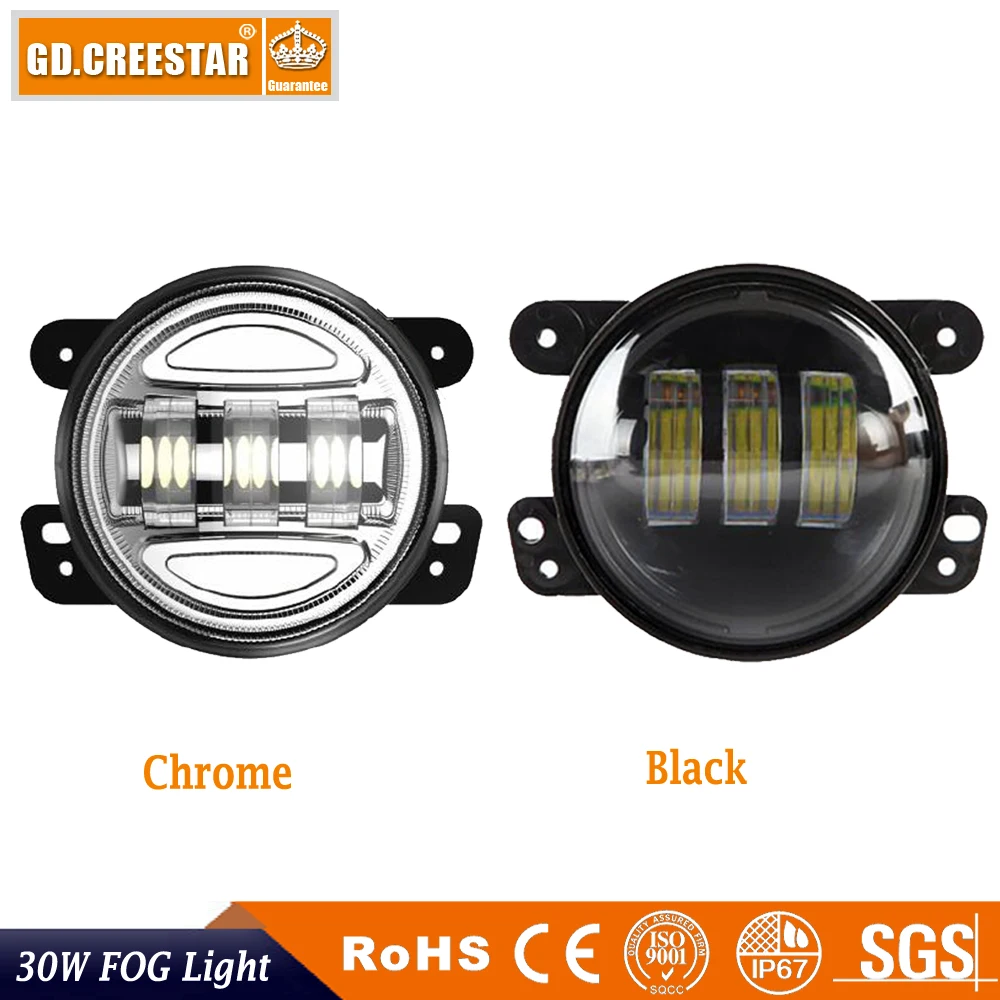

LED Fog Light 30W 4 inch wrangler led for 07~15 Wrangler JK High Power LED Fog Lamp Car styling Headlamp Fog Lights 12v 24v x1pc