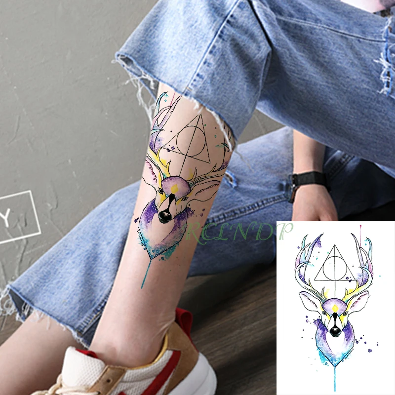 Водостойкая временная татуировка наклейка овечья голова треугольник временная татуировка флэш-тату tatouage наклейка s нога рука нога для