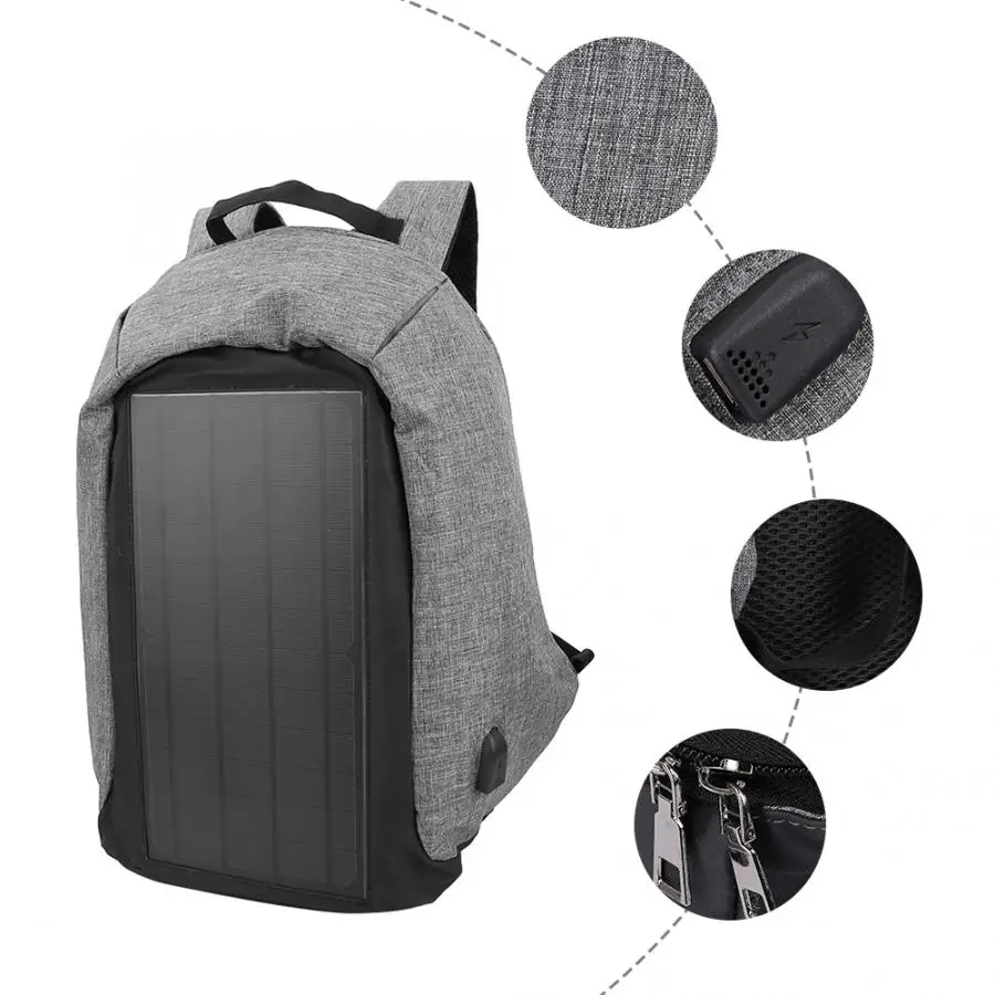 40L ноутбук рюкзак для планшета Солнечный usb зарядный порт Противоугонный бизнес сумка студенческий Открытый Кемпинг Пешие Прогулки Рюкзак